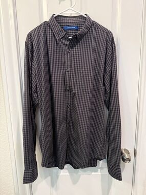 Micro Plaid Button-Down Shirt